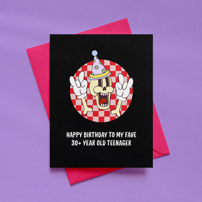 Happy Birthday to My Fave 30+ Year Old Teenager Card | Funny Elder Emo Birthday Card | Alternative Birthday Card