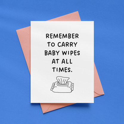 Funny New Baby Card | New Parent Card | Baby Wipes Greeting Card | Congratulations on Your New Baby