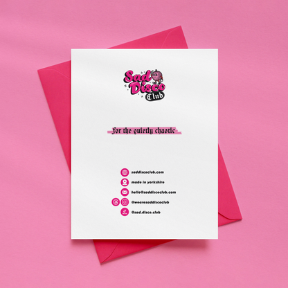 Cake, Vibes, No Admin | Funny Birthday Card |  Sarcastic Birthday Card | Alternative Greetings Card