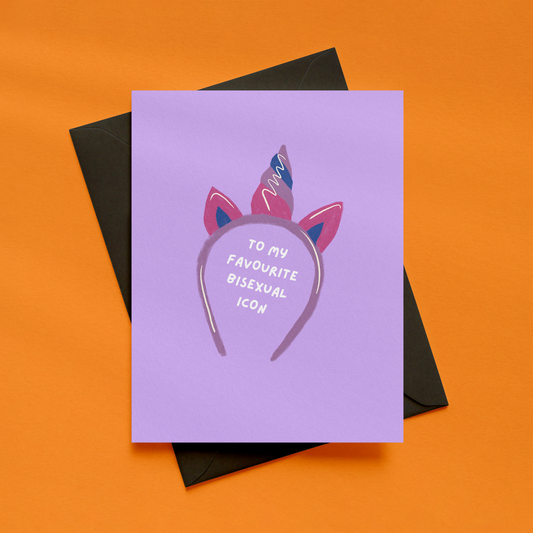 To My Favourite Bisexual Icon Card | LGBTQ+ Greetings Card | Pride Card | Funny Bisexual Card