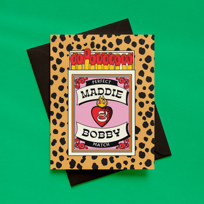 Personalised Perfect Match Card | Alternative Anniversary Card | Custom Couples Card