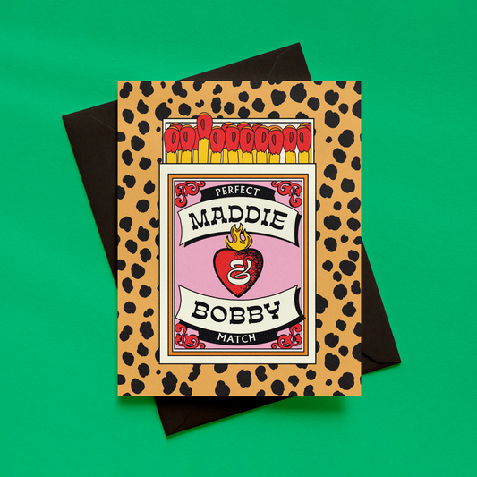 Personalised Perfect Match Card | Alternative Anniversary Card | Custom Couples Card