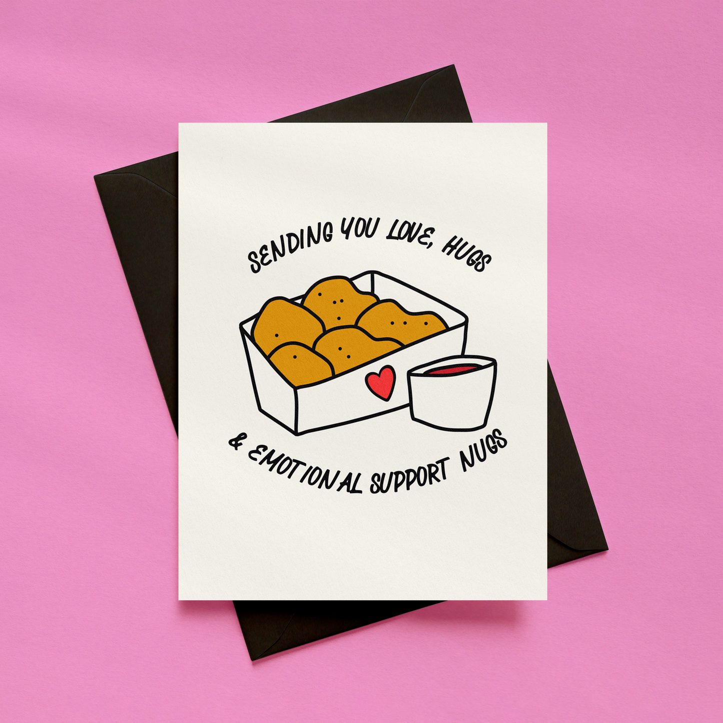 Sending You Love, Hugs & Emotional Support Nugs Card | Funny Get Well Soon Card | Thinking of You Card