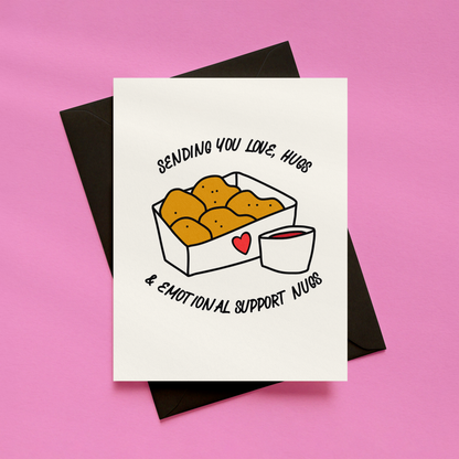 Sending You Love, Hugs & Emotional Support Nugs Card | Funny Get Well Soon Card | Thinking of You Card