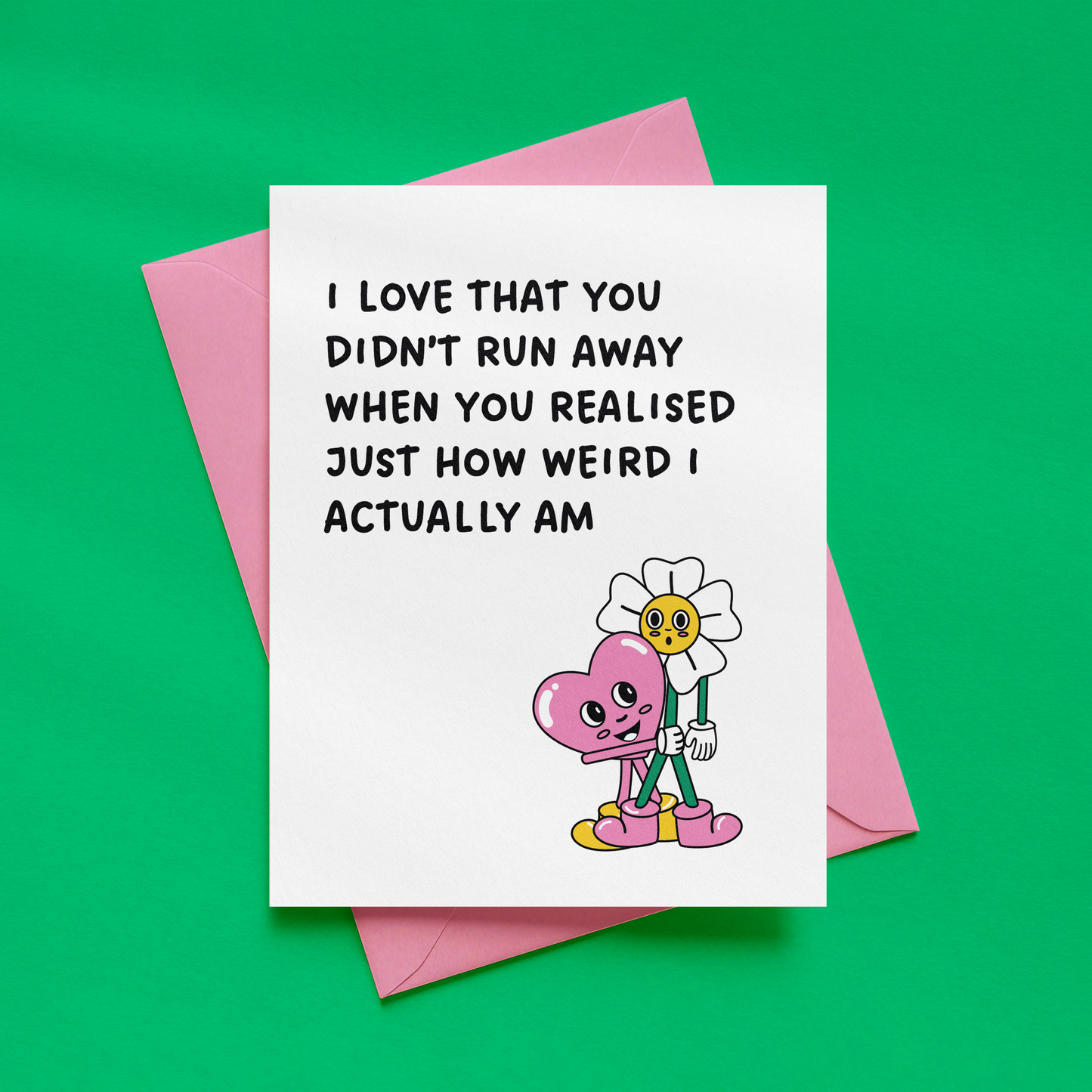 I Love That You Didn't Run Away Card | Funny Anniversary Card | Alternative Love Card