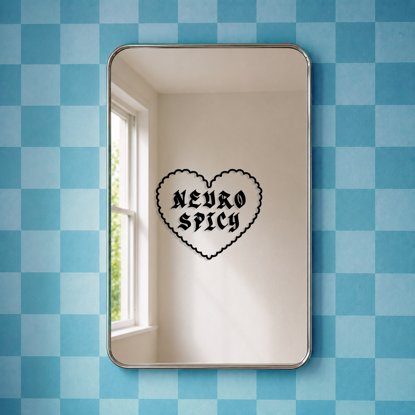 Neurospicy Heart Vinyl Mirror Decal – Neurodivergent Home Decor