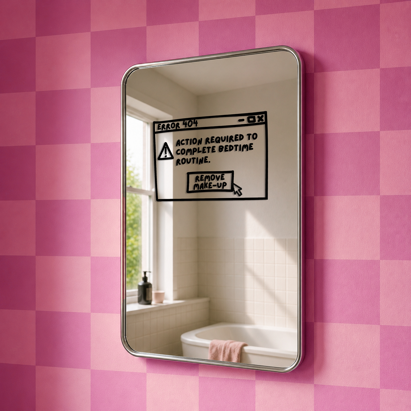 Remove Your Make-Up – Bedtime Routine Reminder Mirror Vinyl Decal