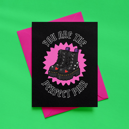 You Are the Perfect Pair Card | Alternative Anniversary Card | Goth Love Card