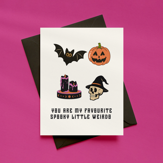 You Are My Favourite Spooky Little Weirdo Card | Gothic Love Card | Alternative Anniversary Card