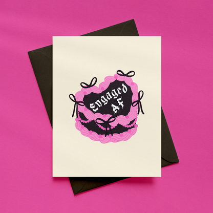 Engaged AF Card | Alternative Engagement Card | Goth Engagement Card | Funny Engagement Card