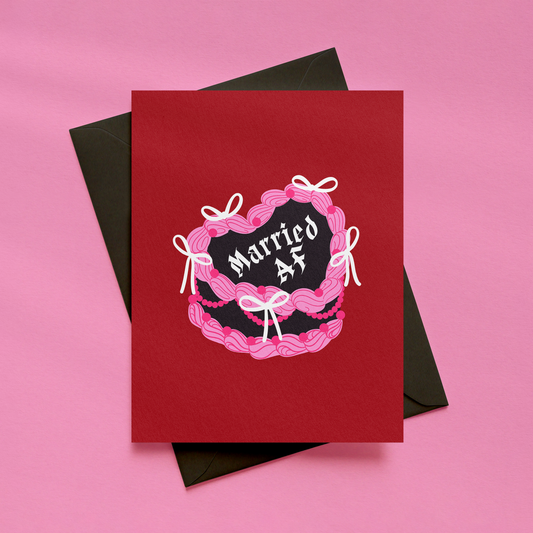 Married AF Card | Funny Wedding Card | Alternative Wedding Card