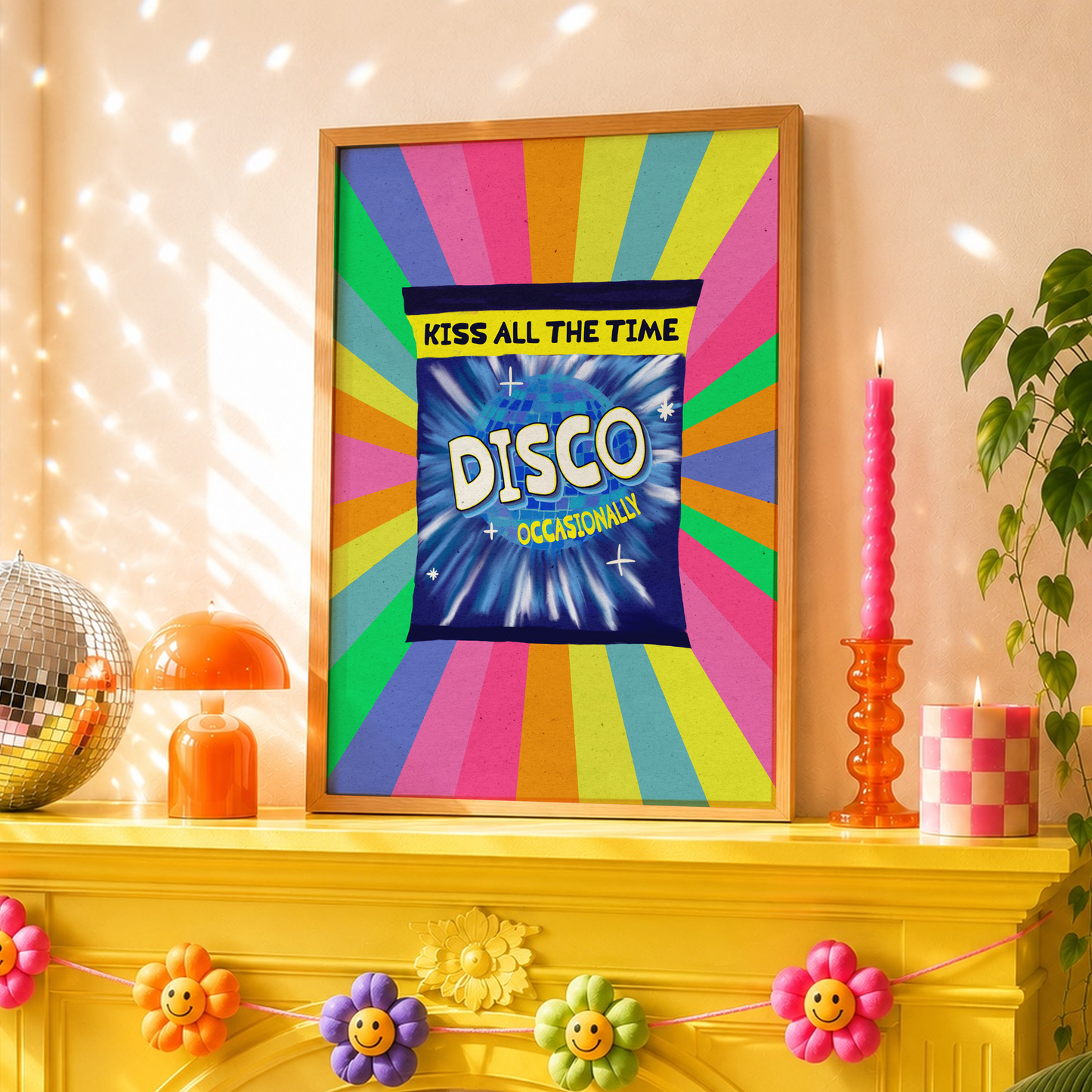 Disco Occasionally Print | Harry Inspired Wall Art | Dopamine Decor | Disco Poster