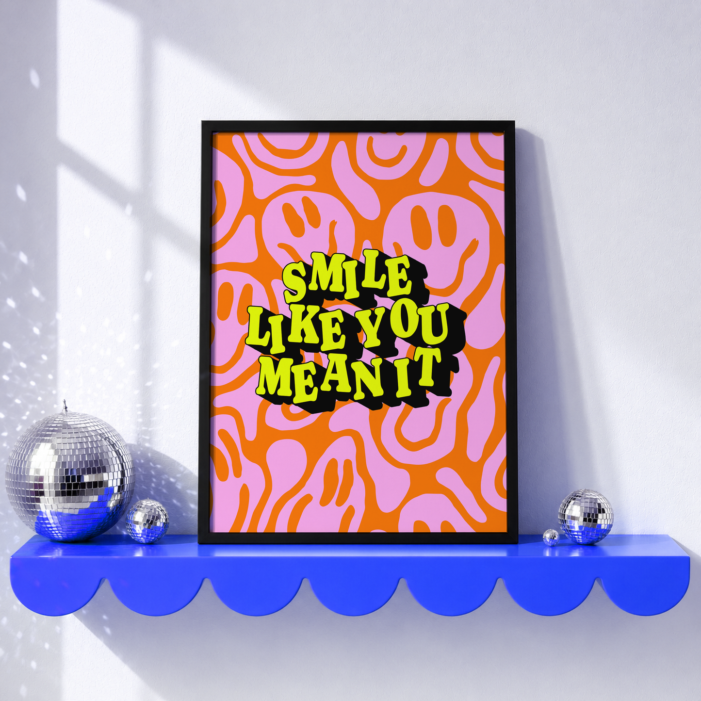 Smile Like You Mean It Print | The Killers Inspired Wall Art | Indie Music Print | Dopamine Decor