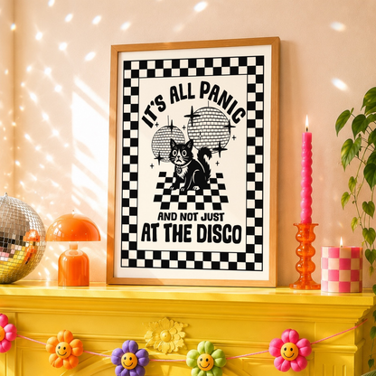 It's All Panic And Not Just At The Disco Print | Funny Anxiety Wall Art | Alternative Decor