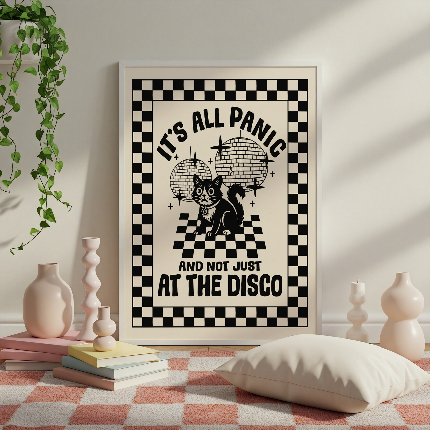 It's All Panic And Not Just At The Disco Print | Funny Anxiety Wall Art | Alternative Decor