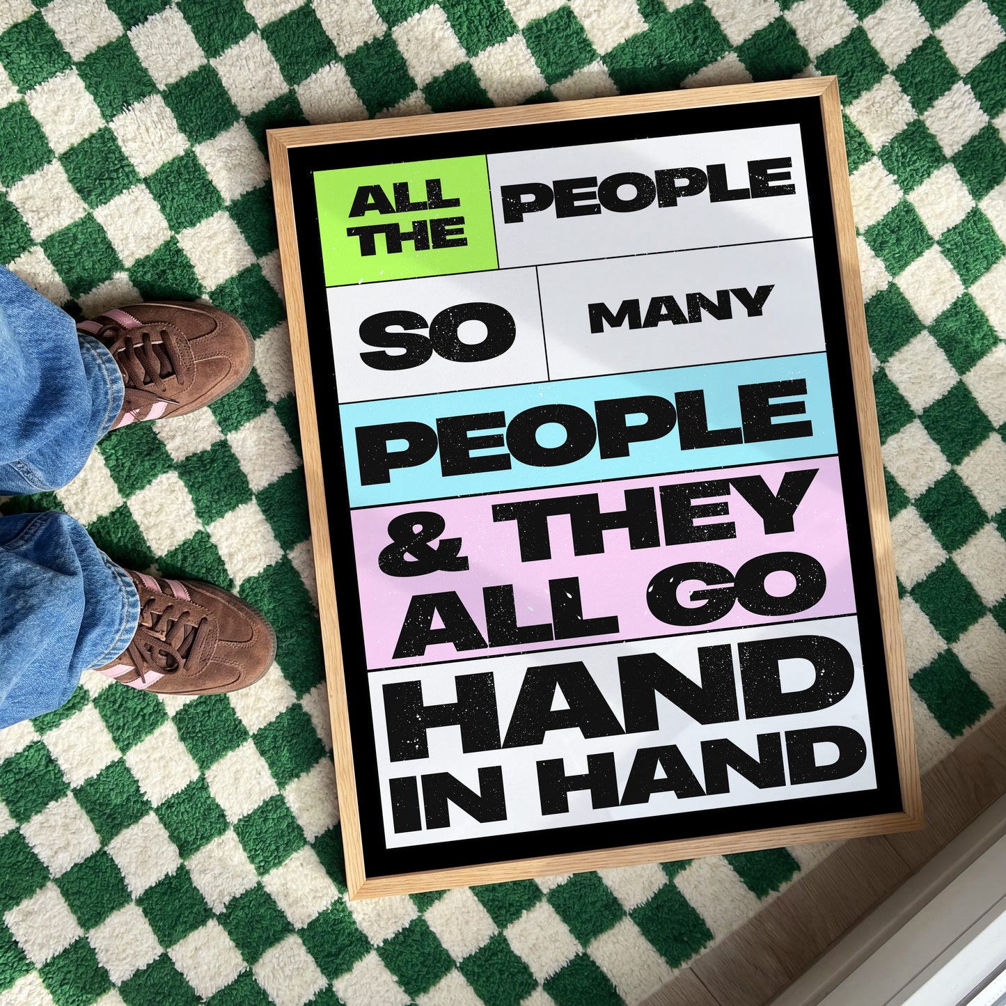 All The People Print | Indie Disco Collection | Indie Music Inspired Wall Art | Colourful Typography Print | Dopamine Decor |