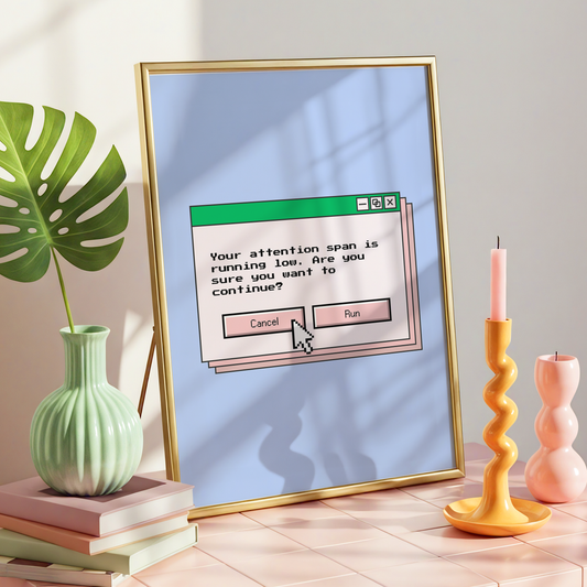 Attention Span Is Running Low Print | ADHD Wall Art | Neurodivergent Decor