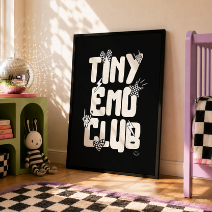 Tiny Emo Club Nursery Print | Alternative Nursery Wall Art | Elder Emo Baby Decor | Rock Baby Room Gift