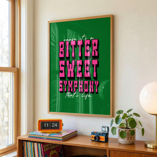 Bitter Sweet Symphony Print | Indie Disco Collection | Indie Music Inspired Wall Art | Available in Multiple Colours | Dopamine Decor