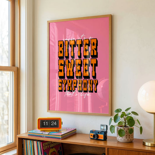 Bitter Sweet Symphony Print | Indie Disco Collection | Indie Music Inspired Wall Art | Available in Multiple Colours | Dopamine Decor