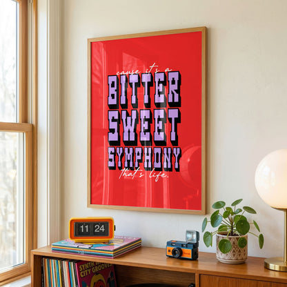 Bitter Sweet Symphony Print | Indie Disco Collection | Indie Music Inspired Wall Art | Available in Multiple Colours | Dopamine Decor