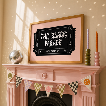 The Black Parade Ticket | Elder Emo Wall Art Print