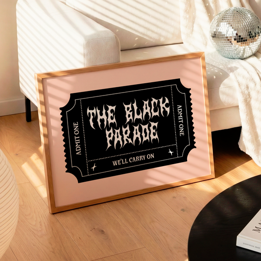 The Black Parade Ticket | Elder Emo Wall Art Print