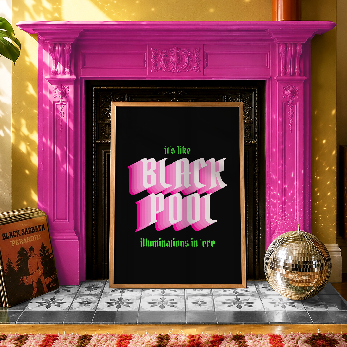 It's Like Blackpool Illuminations In 'Ere Print | Funny Northern Saying Wall Art | Yorkshire Home Decor