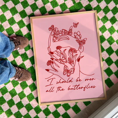 I Should Be Over All The Butterflies | Elder Emo Wall Art Print