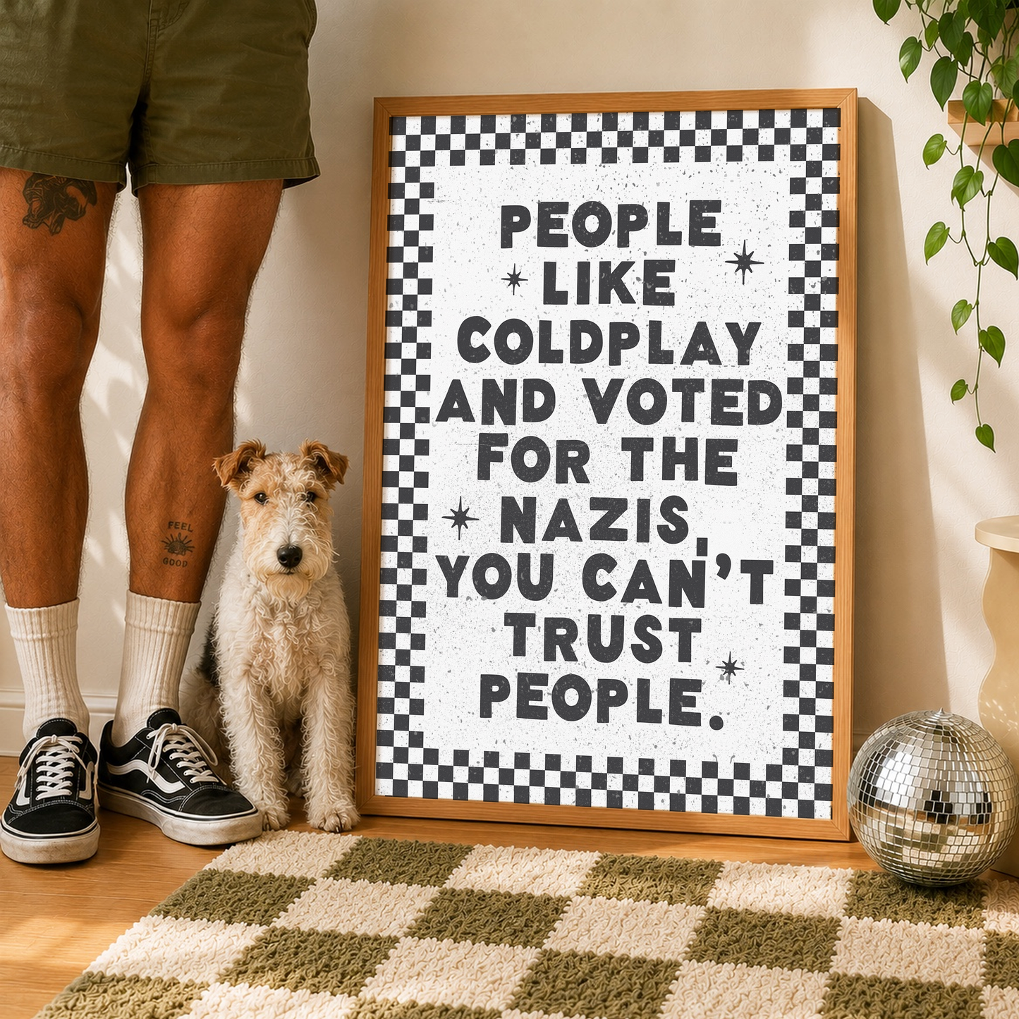 You Can't Trust People Print | Peep Show Inspired Wall Art | Funny British TV Quote Poster