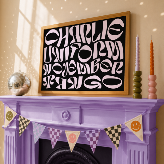 Charlie Uniform November Tango Print | Funny Wall Art | Swear Word Typography Poster