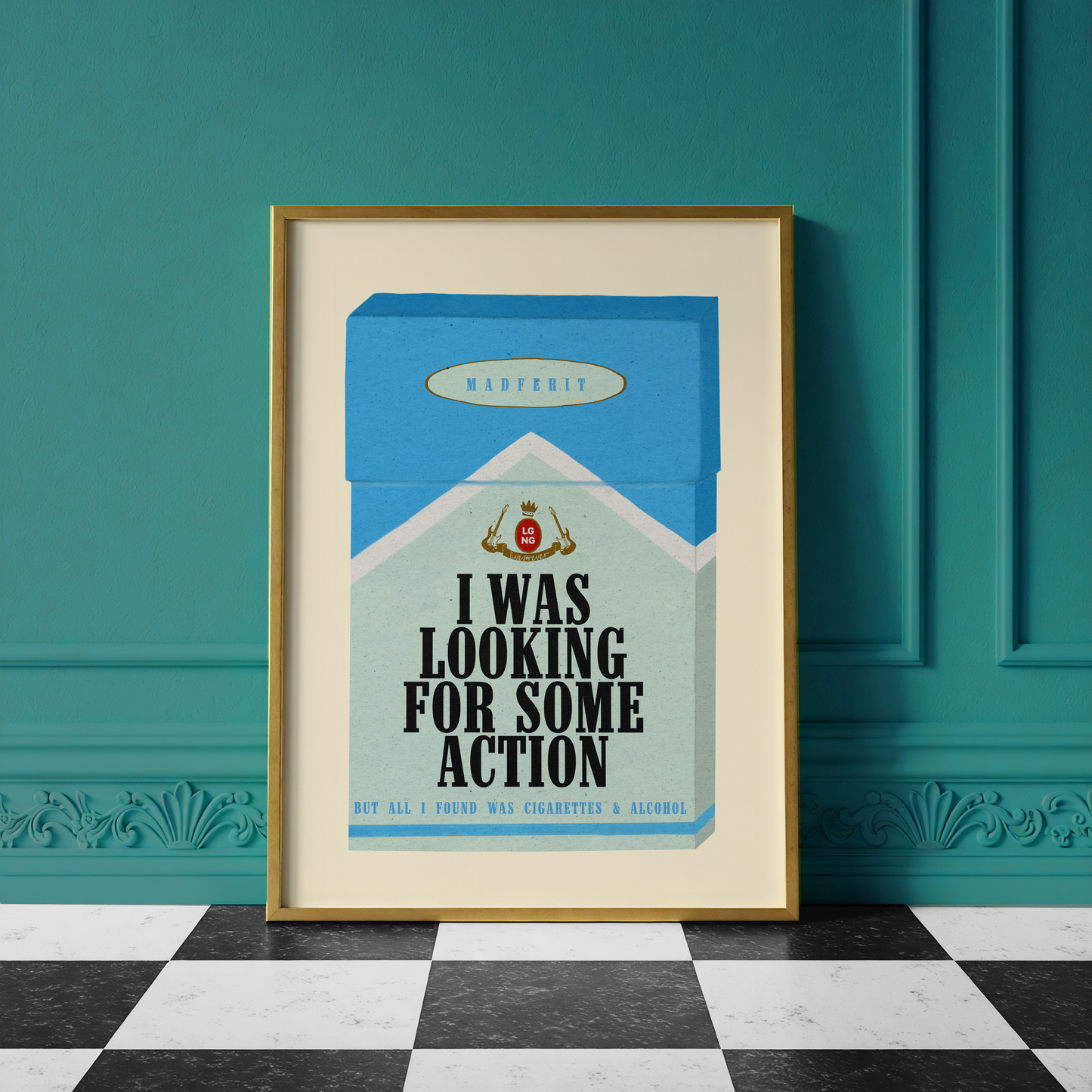 I Was Looking For Some Action Print | Oasis Inspired Wall Art | Madferit Print | Britpop Decor