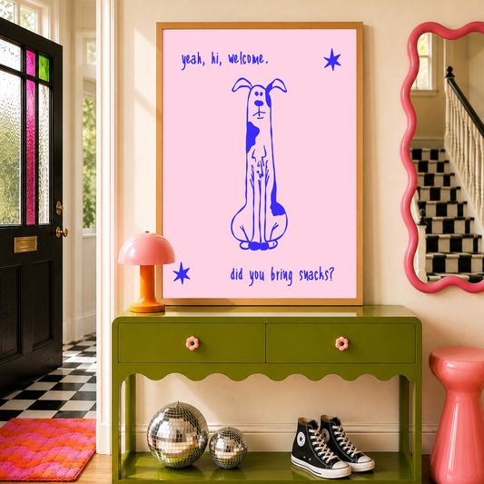 Did You Bring Snacks? Dog Print | Funny Greyhound Wall Art | Dog Lover Gift