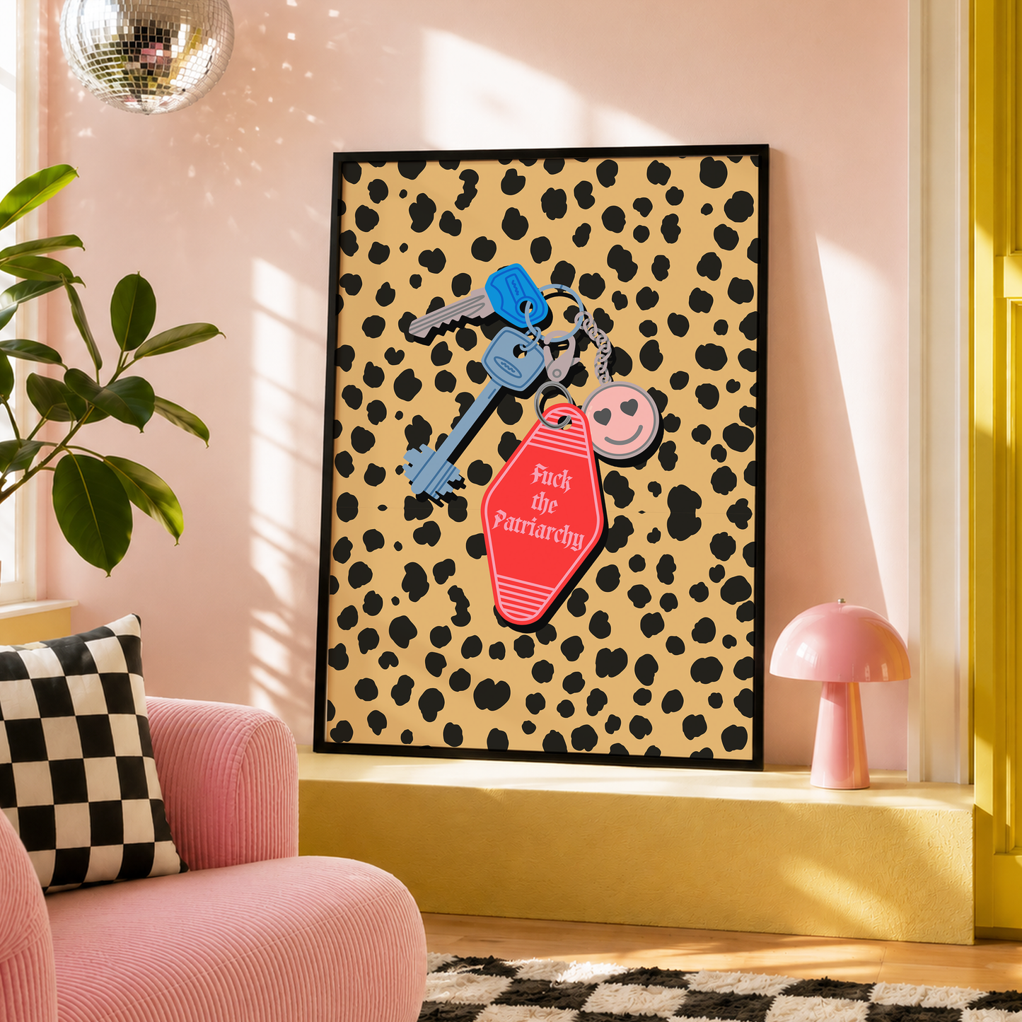 Fuck The Patriarchy Motel Keyring Print | Feminist Wall Art | Taylor Inspired Print | Alternative Home Decor