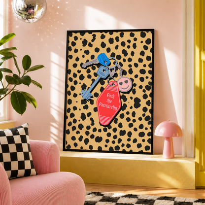 Fuck The Patriarchy Motel Keyring Print | Feminist Wall Art | Taylor Inspired Print | Alternative Home Decor