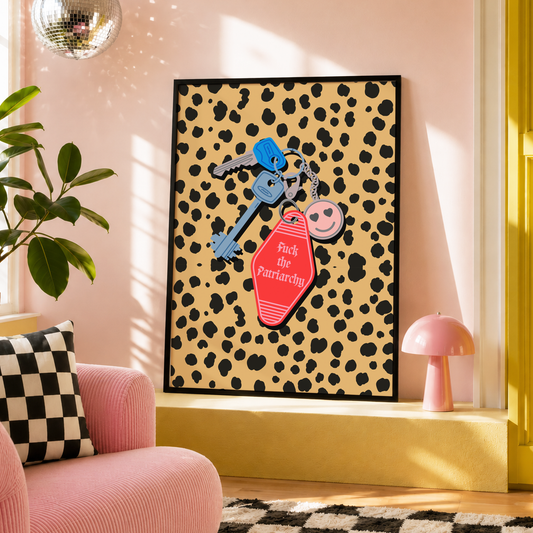 Fuck The Patriarchy Motel Keyring Print | Feminist Wall Art | Taylor Inspired Print | Alternative Home Decor