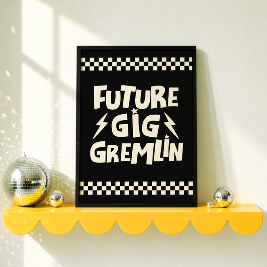 Future Gig Gremlin Nursery Print | Alternative Baby Room Wall Art | Rock Baby Nursery Decor | Music Lover Baby Gift