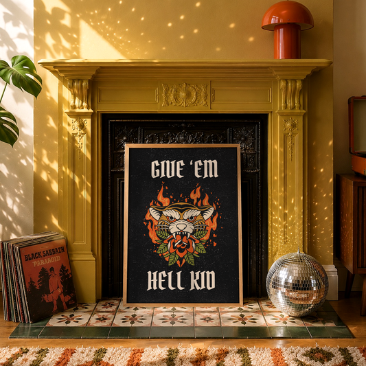 Give 'Em Hell Kid | Elder Emo Wall Art