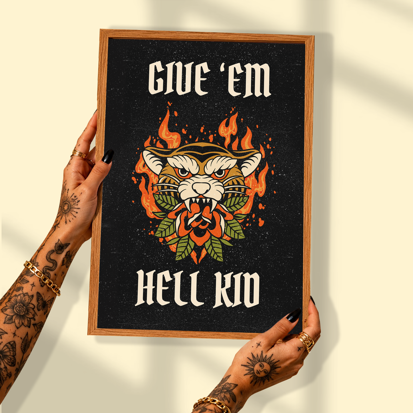 Give 'Em Hell Kid | Elder Emo Wall Art