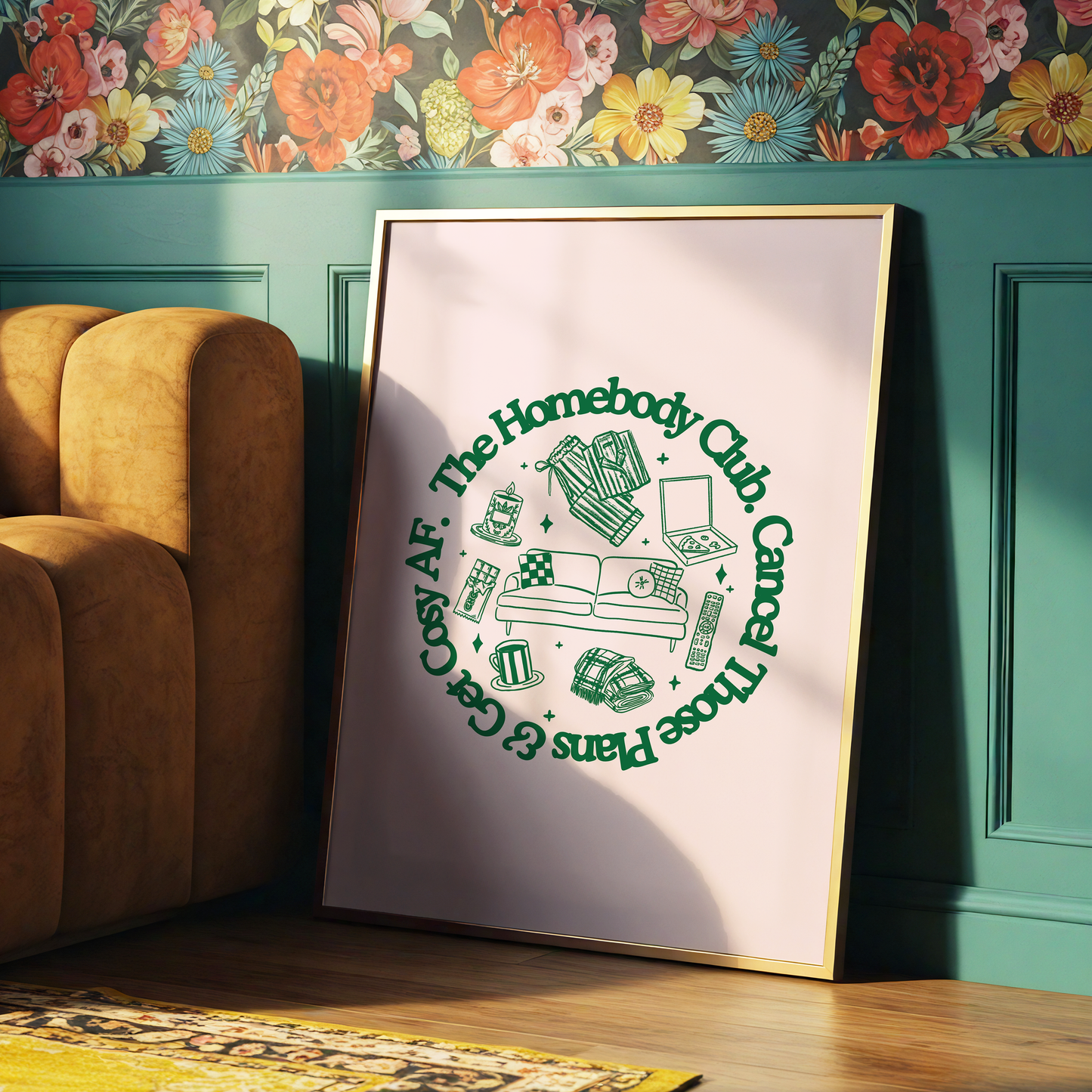 The Homebody Club Print | Cancelled Plans Wall Art | Cosy Introvert Dopamine Decor
