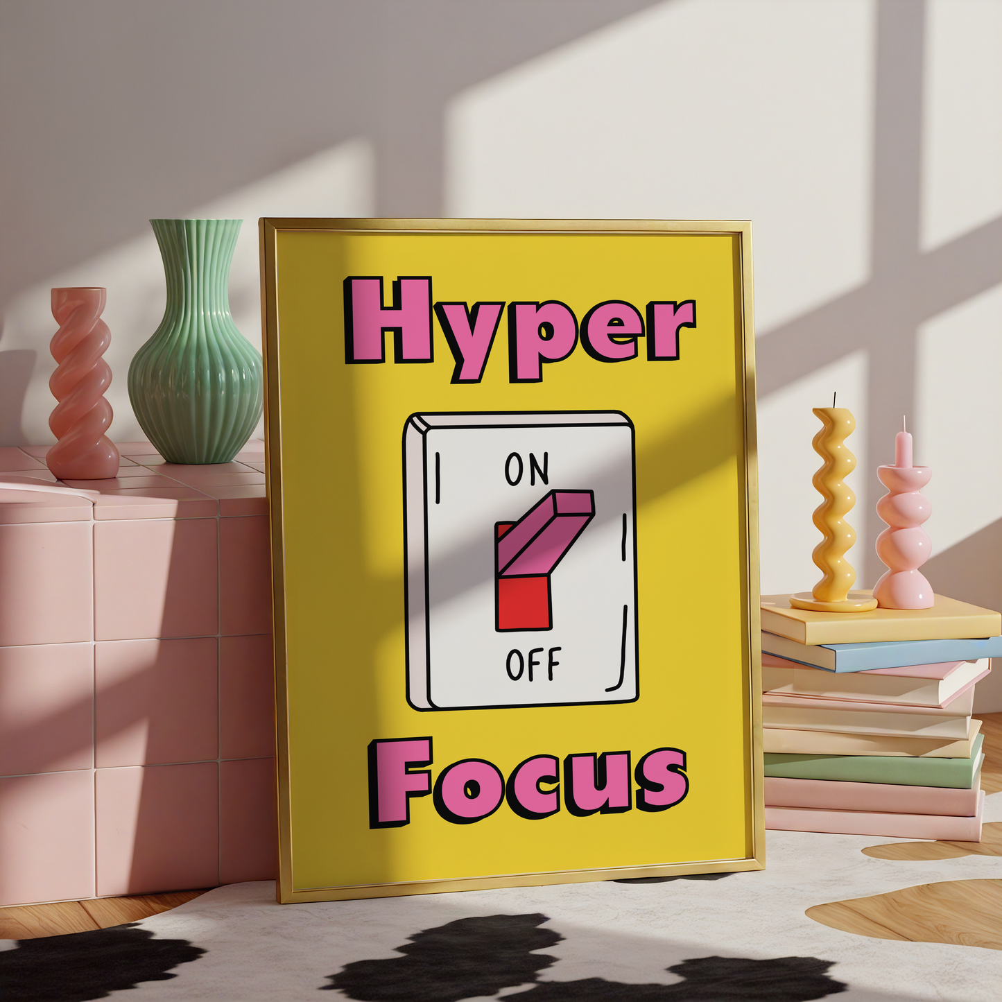 Hyperfocus Switch Print | ADHD Wall Art | Funny Neurodivergent Dopamine Decor Poster
