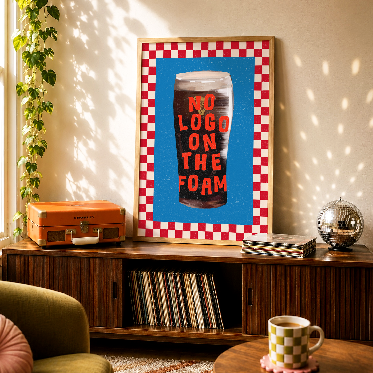 No Logo on the Foam Print | Peep Show Inspired Wall Art | Pub Decor | Guinness Drinkers | Dopamine Decor