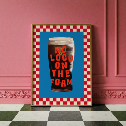 No Logo on the Foam Print | Peep Show Inspired Wall Art | Pub Decor | Guinness Drinkers | Dopamine Decor