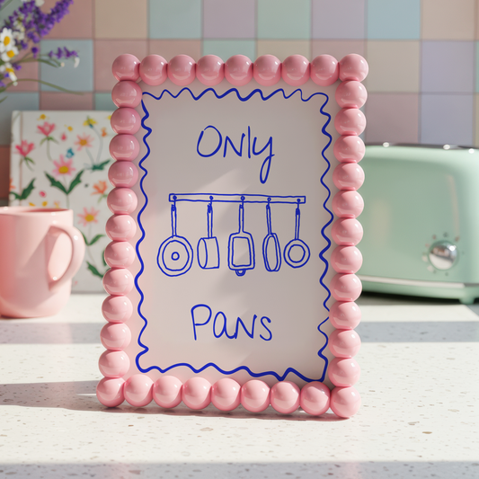 Only Pans Print | Funny Kitchen Wall Art | Food Pun Print | Colourful Kitchen Decor | Housewarming Gift