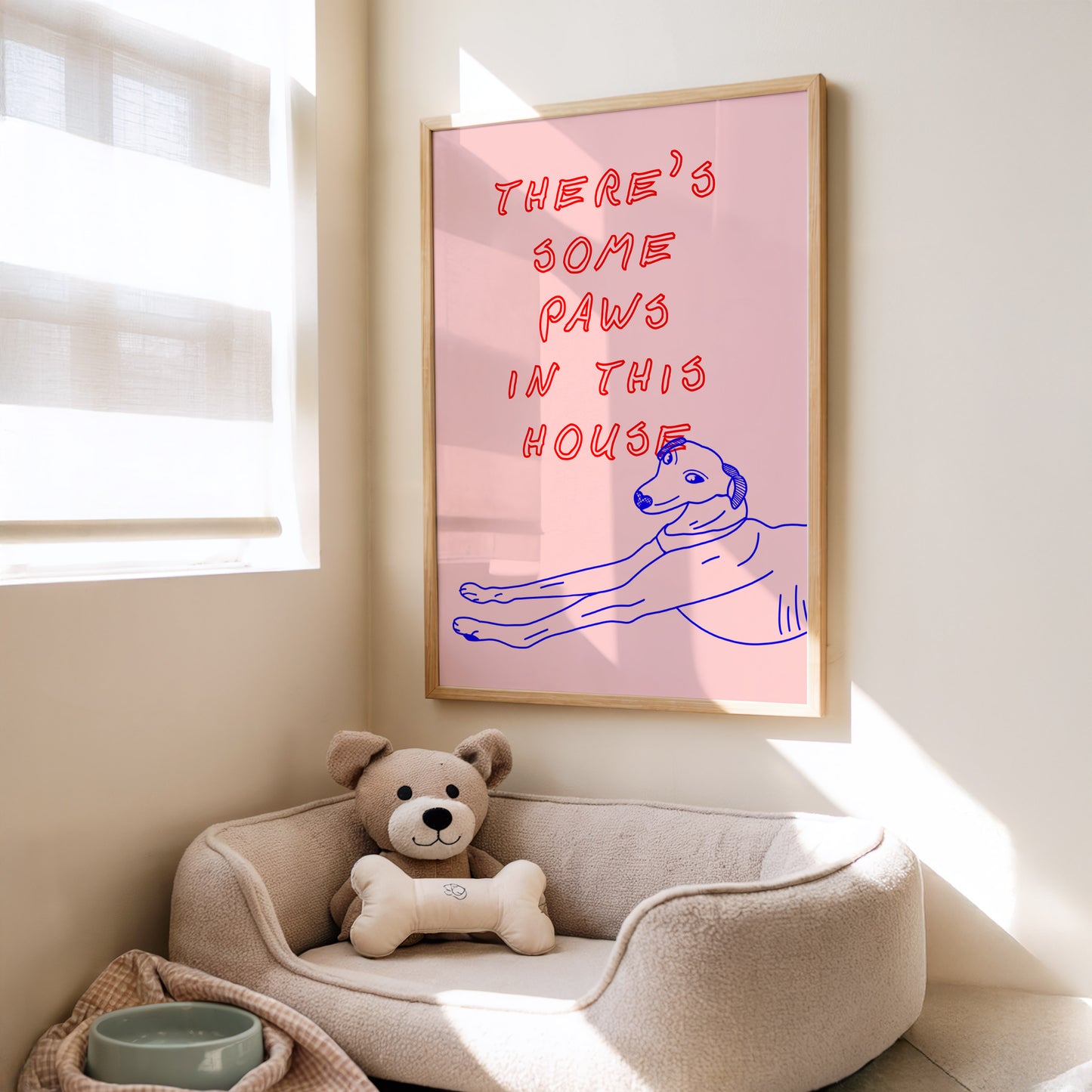 There's Some Paws In This House Print | Funny Dog Wall Art | Whippet & Greyhound Home Decor