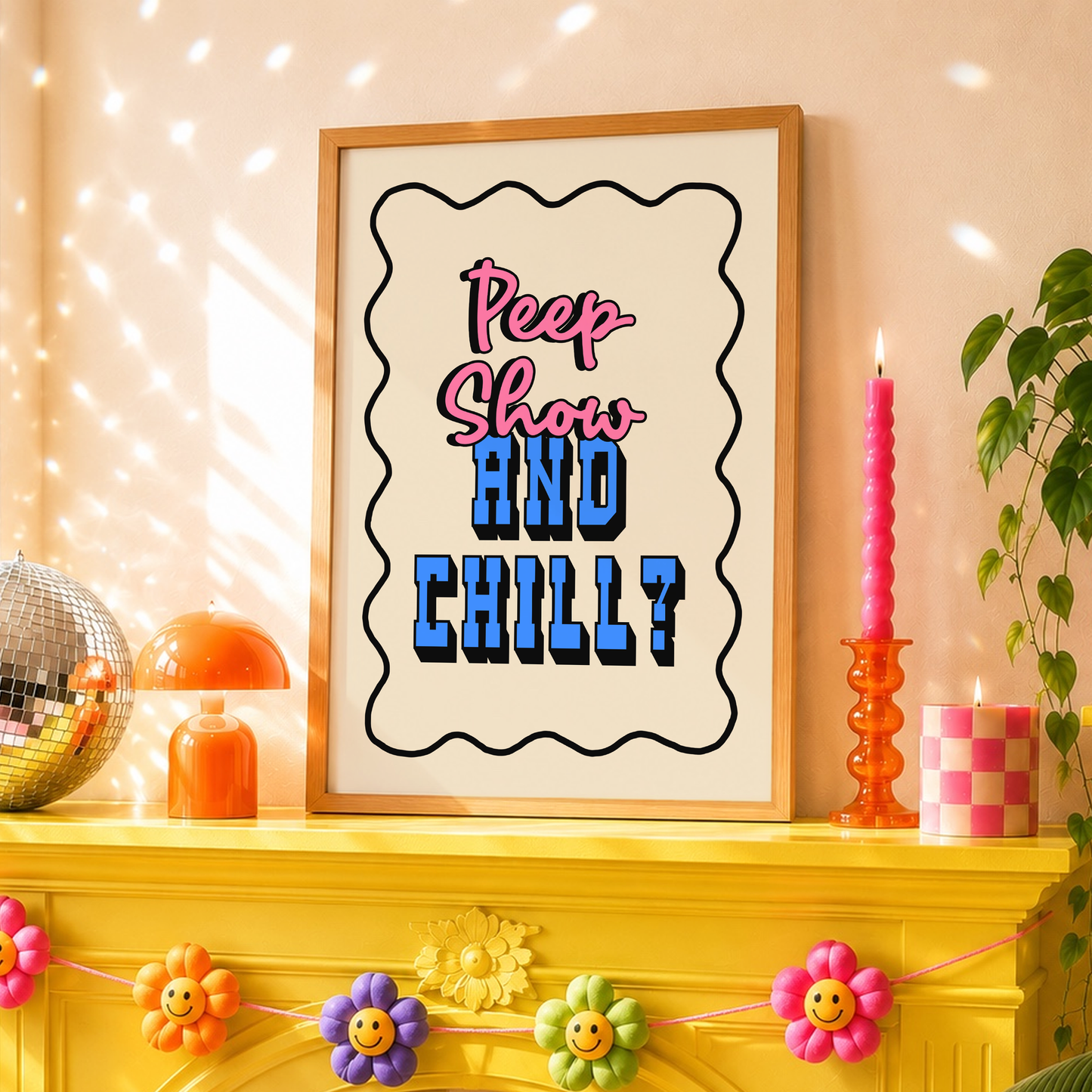 Peep Show And Chill Print | Funny Peep Show Wall Art | TV Quote Poster | Cult Comedy Gift