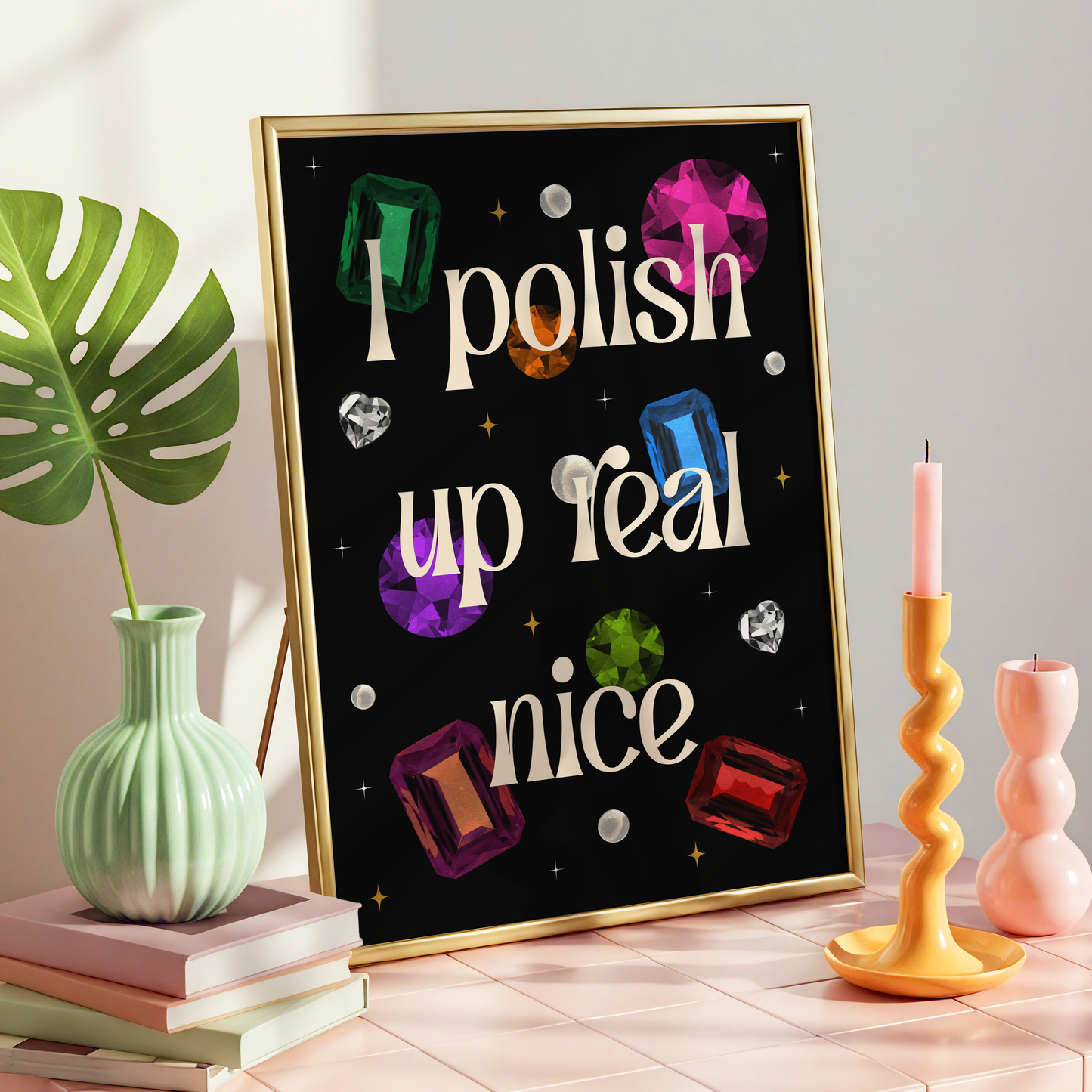 I Polish Up Real Nice Print | Taylor Inspired Wall Art | Bejewelled Inspired Decor | Colourful Pop Art Print