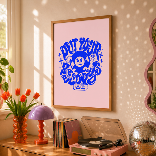 Put Your Records On Print | Retro Music Wall Art | Vinyl Lover Gift | Indie Music Decor | Dopamine Decor