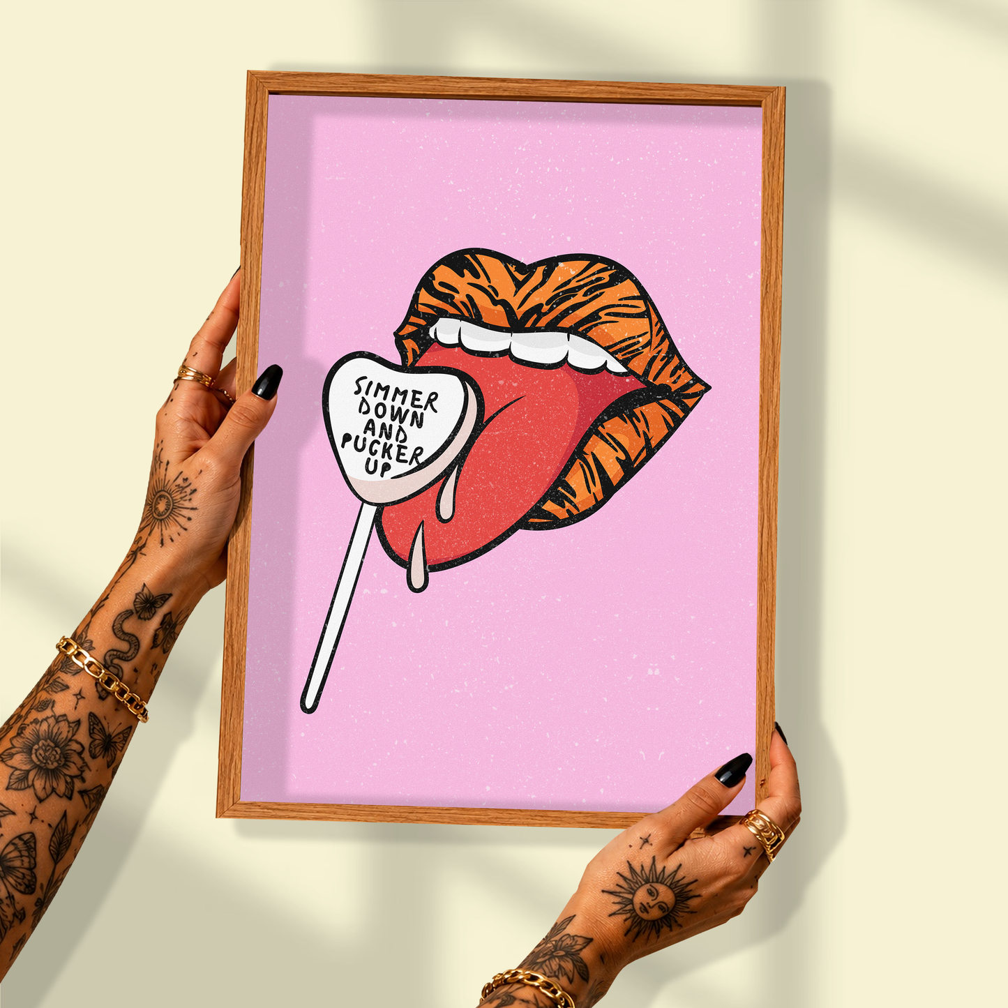 Simmer Down and Pucker Up Print | Arctic Monkeys Inspired Wall Art | Indie Music Print | Dopamine Decor