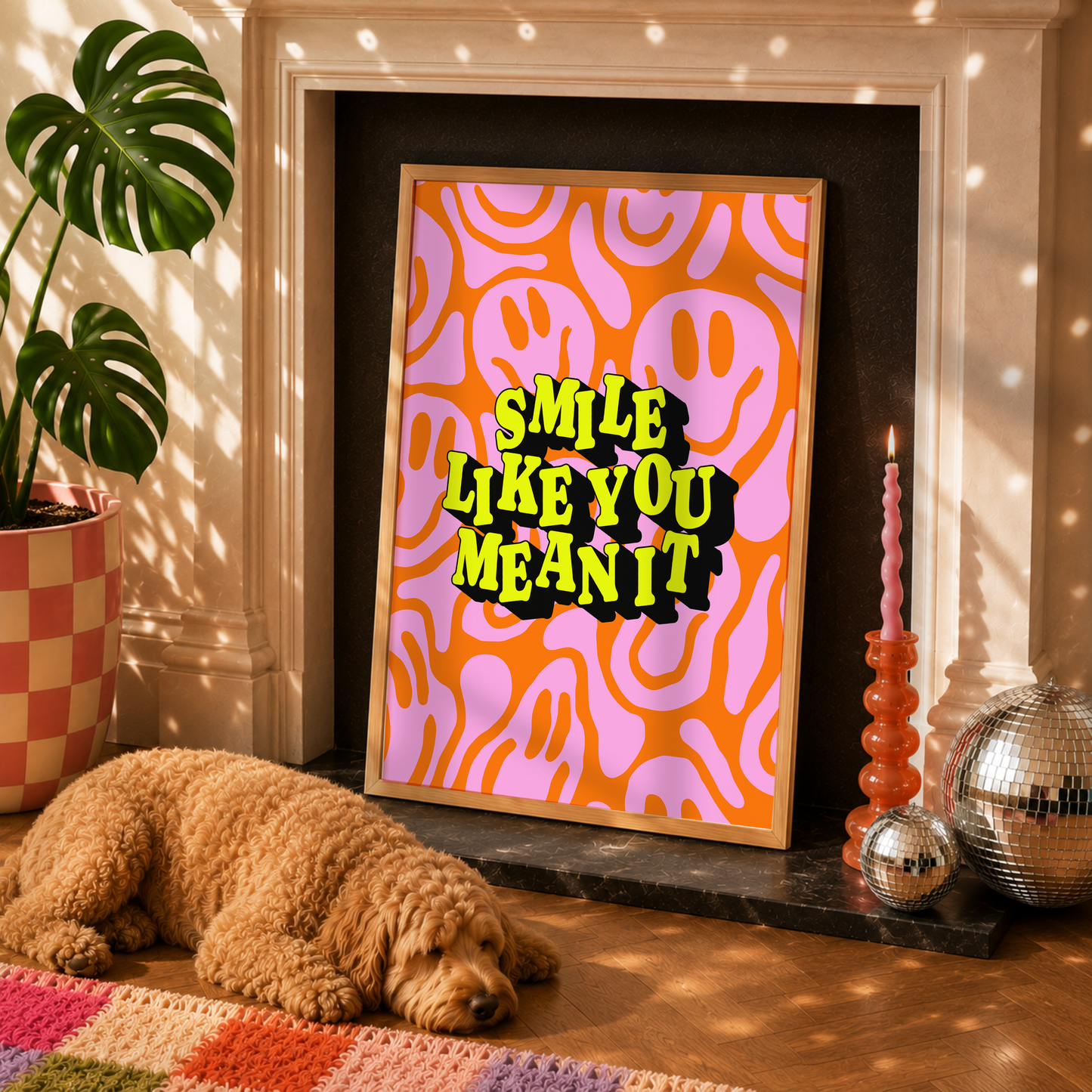 Smile Like You Mean It Print | The Killers Inspired Wall Art | Indie Music Print | Dopamine Decor